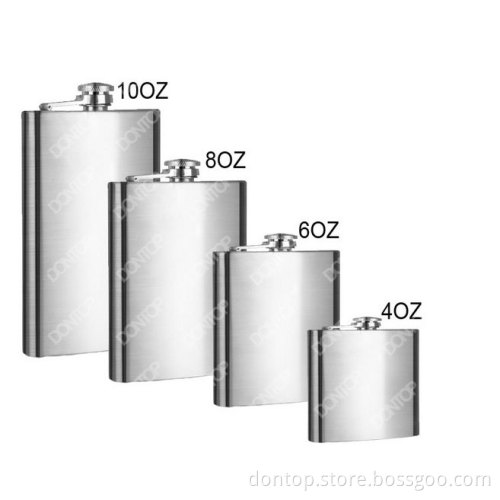 Customized Food Grade Material Slivery Hip Flask for Man